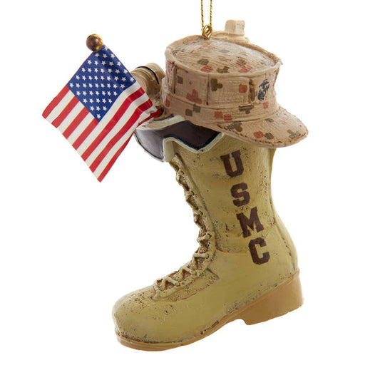 4.75"USMC BOOT W/USA FLAG+ICONS - Nifty Decor & More