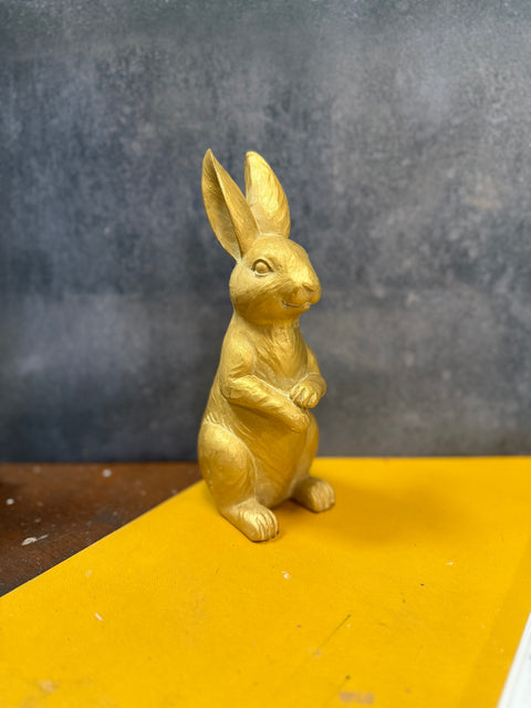 Bronze Bunny Set - Charming Resin Figurines for Spring Decor & Easter Home Decorations