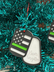 Military Dog Tag Ornaments  Never Forgotten  