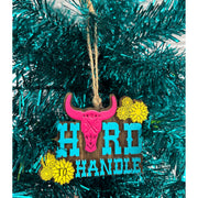 Hard To Handle Ornaments Christmas Ornament Pink Skull with Flowers  