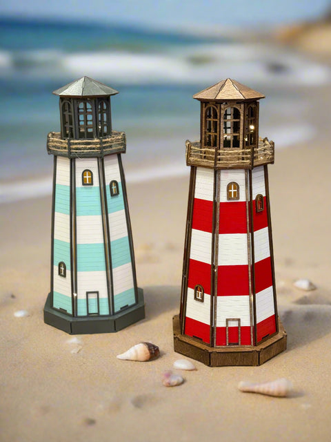 Lighthouse with Lights: Ocean Decor, Sea Life Inspired, Coastal Home Accent, Nautical Table Decoration, Beach House Decor