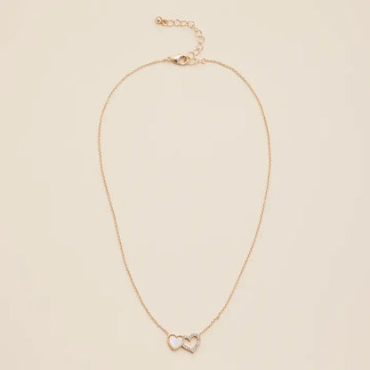 Double Heart Pendant Necklace