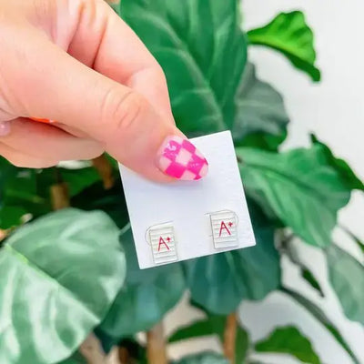 'A+' Teacher Signature Enamel Stud Earrings