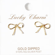 Bow Knob Stud Post Earrings, Elegant Croquette Style Post Earrings, Ideal Girly Gift
