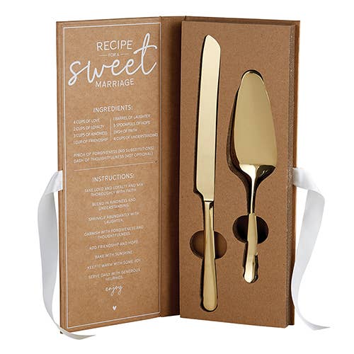 Customizable Cake Server Set with Book Box cake serving set Plain