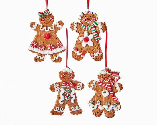 4"GINGERBREAD BOY/GIRL ORNAMENT 4/A - Nifty Decor & More