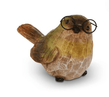 5" Carved Birds with Glasses - Nifty Decor & More