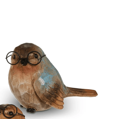 5" Carved Birds with Glasses - Nifty Decor & More