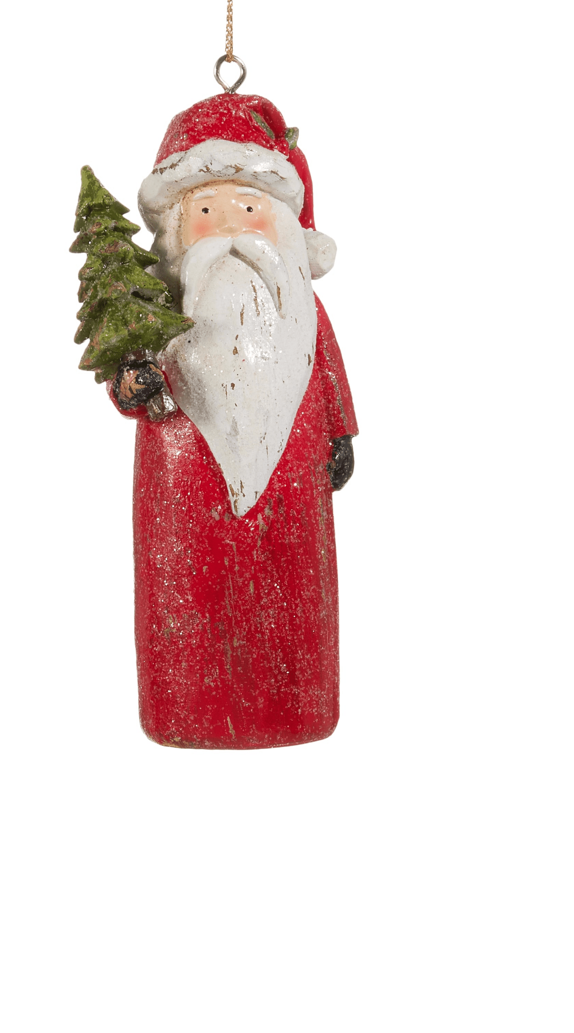 5" Carved Santa Ornament - Nifty Decor & More