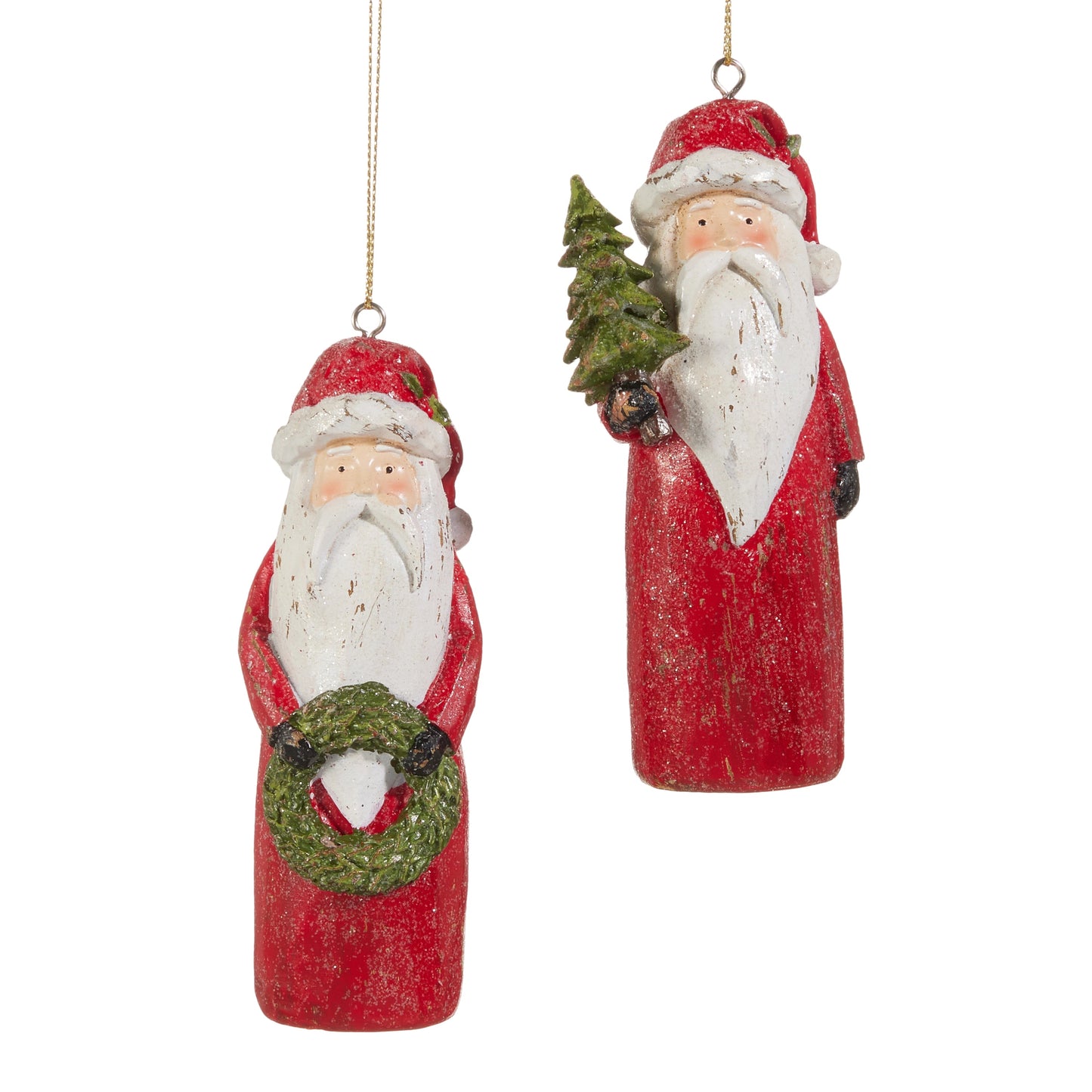 5" Carved Santa Ornament - Nifty Decor & More