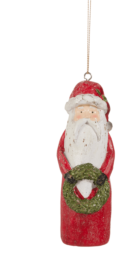 5" Carved Santa Ornament - Nifty Decor & More