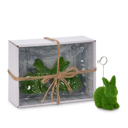 5” Moss Thinking Rabbit place card holders - Set - Nifty Decor & More