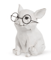 5" Pig with Glasses - Nifty Decor & More