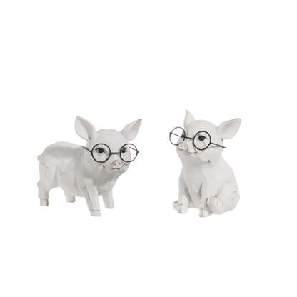 5" Pig with Glasses animal figurine