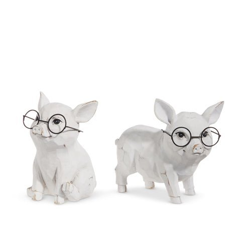 5" Pig with Glasses - Nifty Decor & More