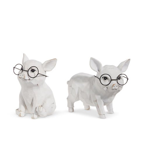 5" Pig with Glasses animal figurine