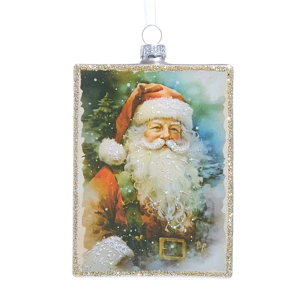 5" Santa Wishes Rectangle Ornament - RAZ Christmas Ornament