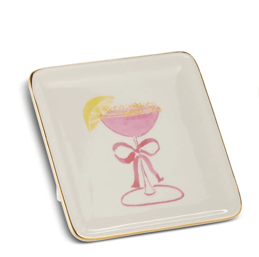 5" Summer Cocktail Ceramic Appetizer Plates - Individually Sold Hand - Painted Plate - Nifty Decor & More