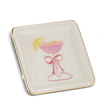 5" Summer Cocktail Ceramic Appetizer Plates - Individually Sold Hand - Painted Plate - Nifty Decor & More