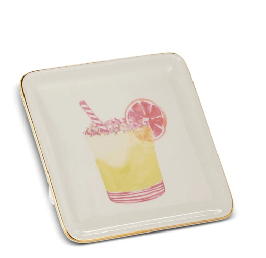 5" Summer Cocktail Ceramic Appetizer Plates - Individually Sold Hand - Painted Plate - Nifty Decor & More