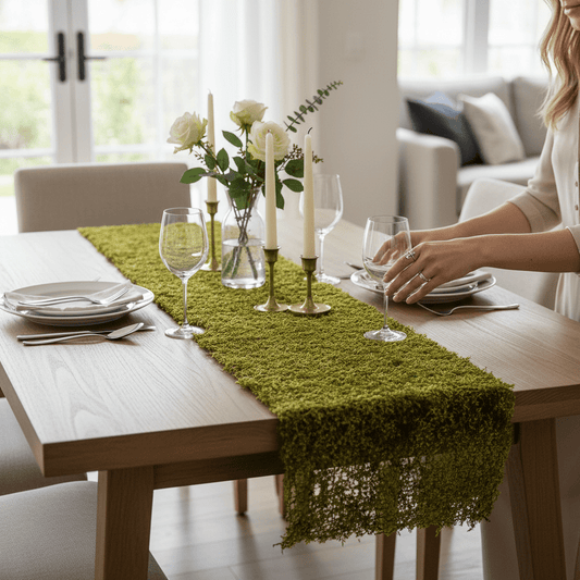 5' Yellow Moss Table Runner - Nifty Decor & More