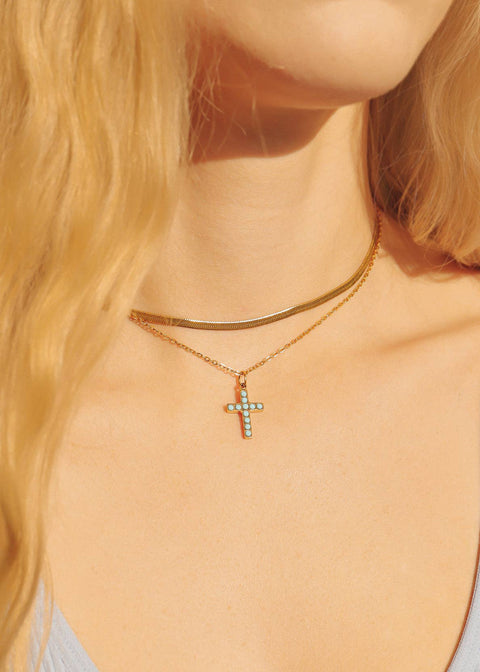 Preppy western charm bar necklace, 18K gold PVD finish, meaningful gift for her, stylish accessory