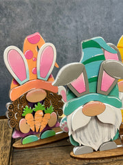 Easter Gnome Friends Shelf Sitter | Cute Spring Decor | Handcrafted Gnomes for Home | Perfect Gift for Easter Celebration