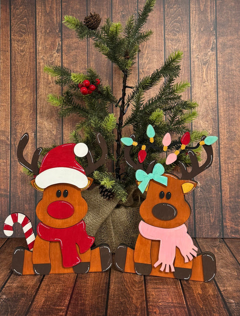 Jolly & Holly the Reindeers Christmas Shelf Sitter   