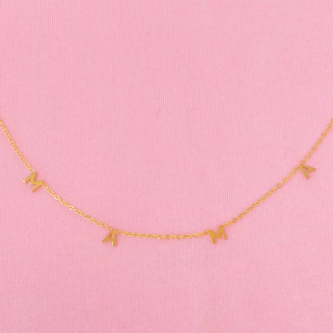 Golden Mama Necklace, Chic Gold Jewelry to Celebrate Motherhood, Ideal Gift for Mom or Baby Shower Necklace