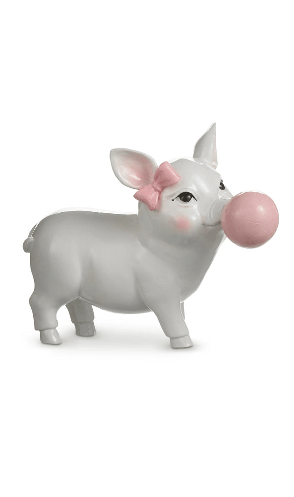 5.5" Piglet Blowing Bubble - Nifty Decor & More