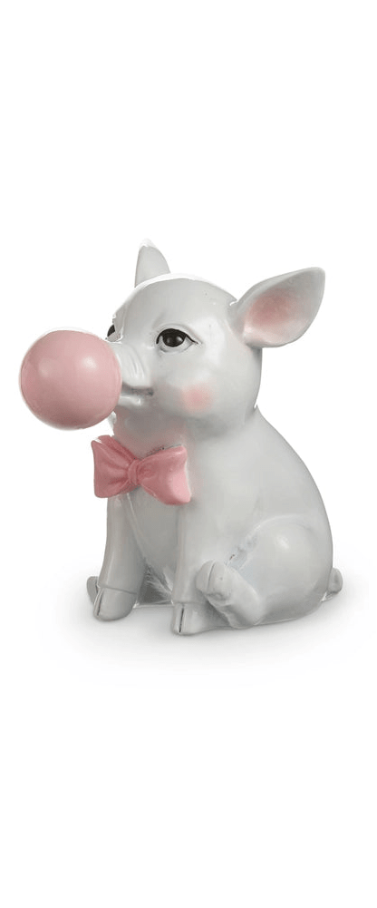 5.5" Piglet Blowing Bubble - Nifty Decor & More