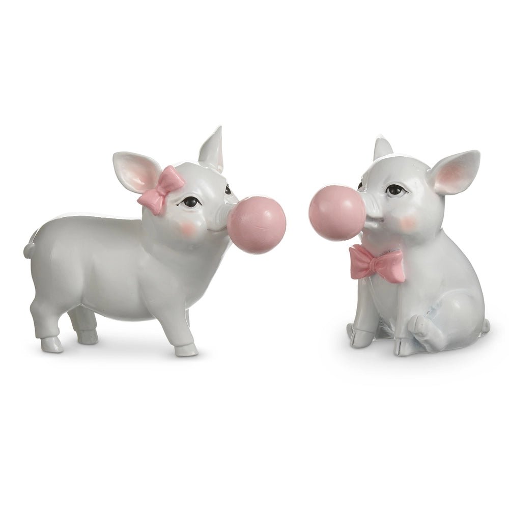 5.5" Piglet Blowing Bubble - Nifty Decor & More