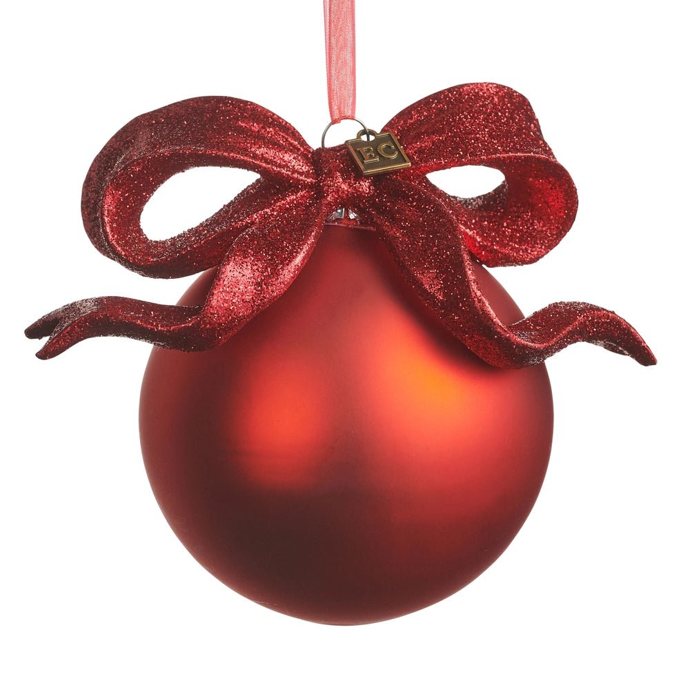 5.5" Red Ribbon Ball Ornament - Nifty Decor & More
