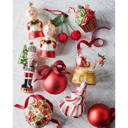 5.5" Red Ribbon Ball Ornament - Nifty Decor & More