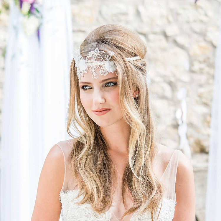 Ivory Embroidered Appliqué Bridal Garter Attire