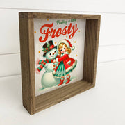 Vintage 1950s Christmas Signs with Retro Santa Frosty