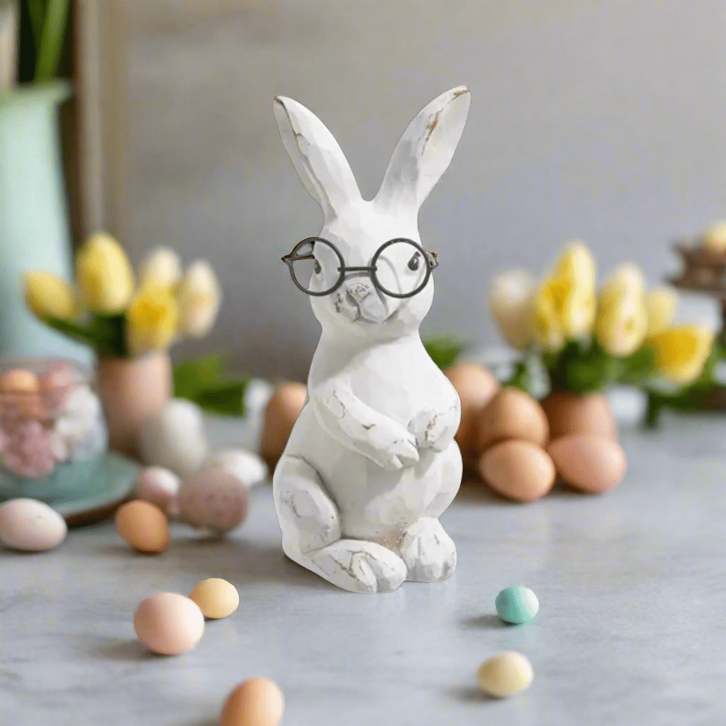 5.75" - Bunnies with Glasses - Nifty Decor & More