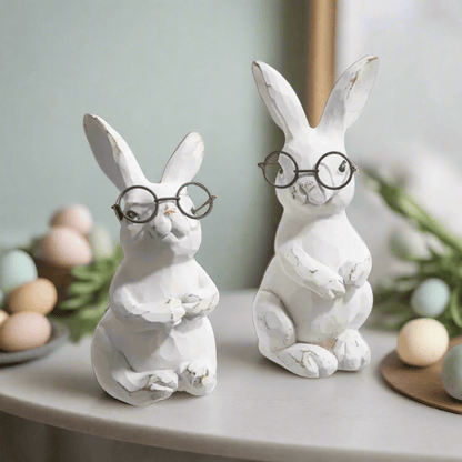5.75" - Bunnies with Glasses - Nifty Decor & More