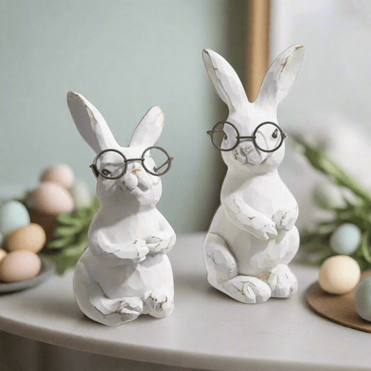 5.75" - Bunnies with Glasses - Nifty Decor & More
