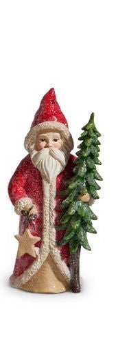 5.75" Red Santa with Trees - Nifty Decor & More