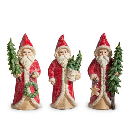 5.75" Red Santa with Trees Christmas Santa