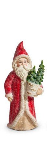 5.75" Red Santa with Trees Christmas Santa Tree