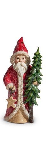 5.75" Red Santa with Trees Christmas Santa Wreath/Tree