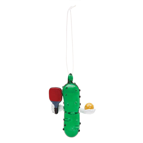 Christmas Pickleball Glass Ornament, Unique Holiday Keepsake Decoration, Ideal Gift for Pickleball Players and Fans