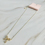 Simply Shine Bow Necklace, Delicate Chic Preppy Design for Stylish Women, Great Gift for Anniversaries or Holidays Necklace