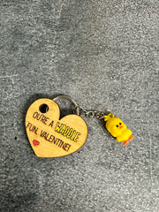 Duck. Duck. Valentine  Mini Duck Keychain You’re a Waddle Fun 