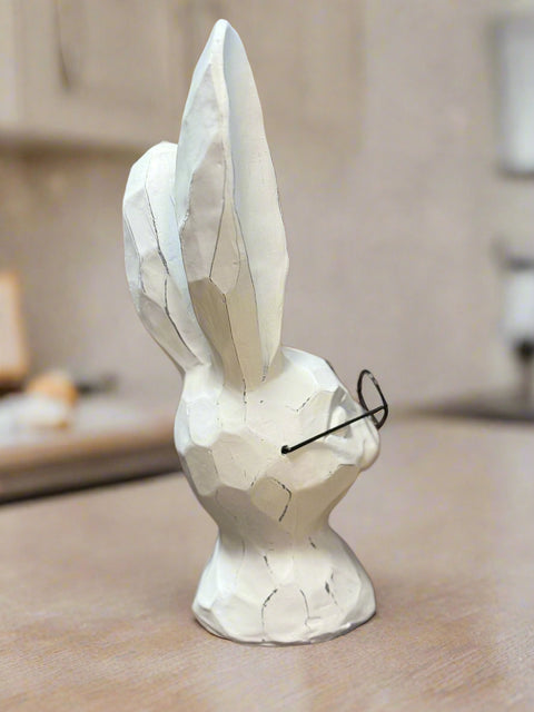 10" Rabbit with Glasses Resin Figurine | Spring & Easter Decor | Adorable Bunny Figurine for Home, Holiday Celebrations Bunny figurine