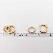Circular Huggie Earrings 18K Gold Plated with CZ Inlay, Dazzling Statement Jewelry for Women, Chic Gift Idea