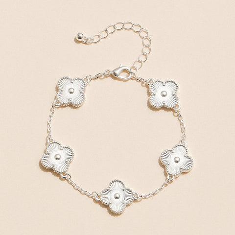 Multi Floral Shape Charm Bracelet in Shell