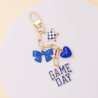 Game Day - Bag Charm Keychain Keychains Blue White